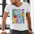 Happy Fri-Yay Friday Lovers Fun Teacher Life FriYay Weekend Men's V-Neck T-Shirt, gift for family, gift for coworker