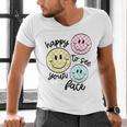 Happy To See Your Face Smile Face Teacher Back To School Men's V-Neck T-Shirt, gift for family, gift for coworker