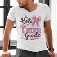 Hello Third Grade First Day Of School Coquette Teacher Girl Men's V-Neck T-Shirt, First Grade Teacher Shirts, gift for family, gift for coworker Hello Third Grade First Day Of School Coquette Teacher Girl Men's V-Neck T-Shirt, First Grade Teacher Shirts, gift for family, gift for coworker