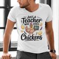 Just a Teacher Who Loves Chickens Chicken Farm Animal Lover Men's V-Neck T-Shirt, gift for family, gift for coworker Just a Teacher Who Loves Chickens Chicken Farm Animal Lover Men's V-Neck T-Shirt, gift for family, gift for coworker