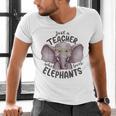Just a Teacher Who Loves Elephants Elephant Lover Educator Men's V-Neck T-Shirt, gift for family, gift for coworker