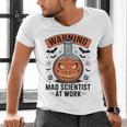 Mad Scientist Pumpkin Science Teacher Halloween Costume Kids Men's V-Neck T-Shirt, Science Teacher Shirts, gift for family, gift for coworker