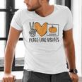 Peace Love Visuals Sped Teacher Pumpkin Skeleton Halloween Men's V-Neck T-Shirt, gift for family, gift for coworker