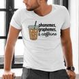 Phonemes Graphemes And Caffeine Coffee Teacher Appreciation Men's V-Neck T-Shirt, gift for family, gift for coworker Phonemes Graphemes And Caffeine Coffee Teacher Appreciation Men's V-Neck T-Shirt, gift for family, gift for coworker