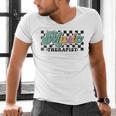 Retro Checkered Music Therapist Squad Music Therapy Teacher For Men Women Men's V-Neck T-Shirt, gift for family, gift for coworker