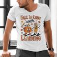 Retro Fall In Love With Learning Autumn Pumpkin Teacher Kids Men's V-Neck T-Shirt, gift for family, gift for coworker Retro Fall In Love With Learning Autumn Pumpkin Teacher Kids Men's V-Neck T-Shirt, gift for family, gift for coworker