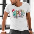 SPED Squad Special Education Teacher Autism Christmas Women Men's V-Neck T-Shirt, gift for family, gift for coworker