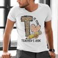 T Is For Teacher’s Aide Back To First Day Of School Leopard Men Women Girls Kids Men's V-Neck T-Shirt, gift for family, gift for coworker