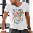 Teach Them Love Them Watch Them Grow Retro Teacher Floral Men's V-Neck T-Shirt, gift for family, gift for coworker