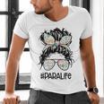 Teacher Para Life Tee Paraprofessional Cute Messy Bun Men's V-Neck T-Shirt, gift for family, gift for coworker