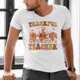 Thankful Teacher Retro Groovy Thanksgiving Fall Women Men Men's V-Neck T-Shirt, Groovy Teacher Shirts, gift for family, gift for coworker Thankful Teacher Retro Groovy Thanksgiving Fall Women Men Men's V-Neck T-Shirt, Groovy Teacher Shirts, gift for family, gift for coworker