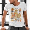 Thanksgiving One Thankful Art Teacher Fall Groovy Men Women Men's V-Neck T-Shirt, Groovy Teacher Shirts, gift for family, gift for coworker