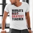 World's Best Okayest Teacher ACY025a For Men Women Men's V-Neck T-Shirt, gift for family, gift for coworker