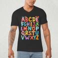 Alphabet A-Z ABC Kids Back To School Pre K Teachers Men's V-Neck T-Shirt, novelty gifts, funny gifts