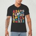 Alphabet Hi Back To School ABC Pre K Kindergarten Teacher Men's V-Neck T-Shirt, novelty gifts, funny gifts