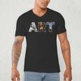 Art Artist Painting Teacher T Shirt Mona Lisa Great Wave For Men Women Men's V-Neck T-Shirt, novelty gifts, funny gifts