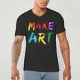 Make Art Painter Artist Teacher Artsy Men Women Kids Men's V-Neck T-Shirt, novelty gifts, funny gifts