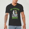 Art Teachers Love Brains Shirt Halloween Zombie Teaching Tee Men Women Kids Men's V-Neck T-Shirt, novelty gifts, funny gifts