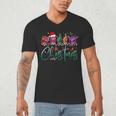 ASL Christmas Buffalo Plaid Teacher American Sign Language Men's V-Neck T-Shirt, novelty gifts, funny gifts