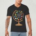 Awesome Teachers T Shirt Teaching Future Leaders Globe For Men Women Men's V-Neck T-Shirt, novelty gifts, funny gifts