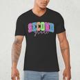 Back To School Neon Checkered Second Grade Colorful Teacher Men's V-Neck T-Shirt, novelty gifts, funny gifts Back To School Neon Checkered Second Grade Colorful Teacher Men's V-Neck T-Shirt, novelty gifts, funny gifts