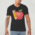 Back To School Pencil And Apple Teacher Student Men's V-Neck T-Shirt, novelty gifts, funny gifts