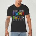Battery Life Of A Teacher School Teacher Appreciation Men's V-Neck T-Shirt, novelty gifts, funny gifts