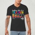 Battery Life Of a Teacher Shirt Thanksgiving Teacher Men's V-Neck T-Shirt, novelty gifts, funny gifts