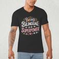 Being Bilingual Is A Superpower ESL Teacher School Men's V-Neck T-Shirt, novelty gifts, funny gifts Being Bilingual Is A Superpower ESL Teacher School Men's V-Neck T-Shirt, novelty gifts, funny gifts