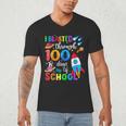 I Blasted Through 100 Days Of School 100th Day Teacher Kids Men's V-Neck T-Shirt, novelty gifts, funny gifts
