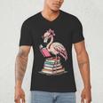 Book Lover Cute Flamingo Reading Teacher Librarian Women Men's V-Neck T-Shirt, novelty gifts, funny gifts