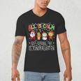 All Is Calm Xmas Kindergarten Christmas Season Teacher Men's V-Neck T-Shirt, novelty gifts, funny gifts