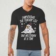 Christmas Surviving Teacher Life Meltdown Xmas Women Men Men's V-Neck T-Shirt, novelty gifts, funny gifts