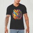 Colorful Brain Art Teacher Artist Painter Student Men's V-Neck T-Shirt, novelty gifts, funny gifts