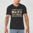 Communication Looks Different Tee Shirt Kids -Adults Teacher Animal Print Small Short Sleeve Classic Fit Crew Neck Polyester 100 Men's V-Neck T-Shirt, novelty gifts, funny gifts