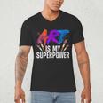 Cool Art For Men Women Art Teacher Artist Painter Superpower Men's V-Neck T-Shirt, novelty gifts, funny gifts