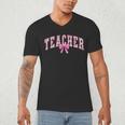 Coquette Bow Back To School First Day Teacher Men's V-Neck T-Shirt, novelty gifts, funny gifts