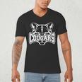 Cougars Teacher Student School Sports Fan Team Spirit Men's V-Neck T-Shirt, novelty gifts, funny gifts