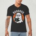 Cute Ghost Book Reading Books Lover Retro Halloween Teacher Men's V-Neck T-Shirt, novelty gifts, funny gifts