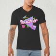 Cute Teacher Shirt 80's 90's Style Retro Old School Teacher For Men Women Men's V-Neck T-Shirt, novelty gifts, funny gifts