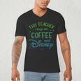 Disney This Teacher Runs On Coffee And Disney Gradient Logo Men's V-Neck T-Shirt, novelty gifts, funny gifts Disney This Teacher Runs On Coffee And Disney Gradient Logo Men's V-Neck T-Shirt, novelty gifts, funny gifts