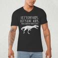 Lets Eat Kids Punctuation Saves Lives Dino Teacher Men Men's V-Neck T-Shirt, novelty gifts, funny gifts