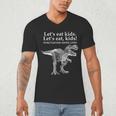 Lets Eat Kids Punctuation Saves Lives Dinosaur Teacher Men's V-Neck T-Shirt, novelty gifts, funny gifts