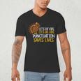 Lets Eat Kids Punctuation Turkey Thanksgiving Teacher Men's V-Neck T-Shirt, novelty gifts, funny gifts