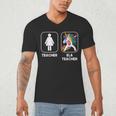 ELA Teacher Dabbing Unicorn Teacher Women Men's V-Neck T-Shirt, novelty gifts, funny gifts ELA Teacher Dabbing Unicorn Teacher Women Men's V-Neck T-Shirt, novelty gifts, funny gifts