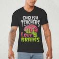 English Teachers Love Brains Zombie Teacher School Halloween Men's V-Neck T-Shirt, novelty gifts, funny gifts English Teachers Love Brains Zombie Teacher School Halloween Men's V-Neck T-Shirt, novelty gifts, funny gifts