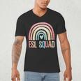 ESL Squad Teacher Crew Team Back To School English Rainbow Men's V-Neck T-Shirt, novelty gifts, funny gifts ESL Squad Teacher Crew Team Back To School English Rainbow Men's V-Neck T-Shirt, novelty gifts, funny gifts