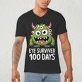Eye Survived 100 Days Of School Monster Lover Teacher Kids Men's V-Neck T-Shirt, novelty gifts, funny gifts Eye Survived 100 Days Of School Monster Lover Teacher Kids Men's V-Neck T-Shirt, novelty gifts, funny gifts