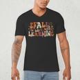 Fall In Love With Learning Autum Thanksgiving Teacher Kids Men's V-Neck T-Shirt, novelty gifts, funny gifts