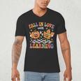 Fall In Love With Learning Autumn Fall Season Teacher Men's V-Neck T-Shirt, novelty gifts, funny gifts